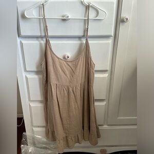 beige/tan mini dress - summer dress